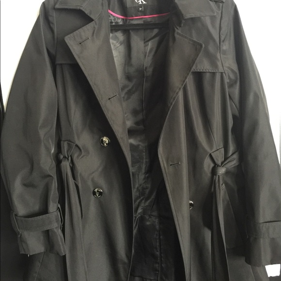 Calvin Klein Spring Coat. Size S or about 8.Black - Picture 4 of 6